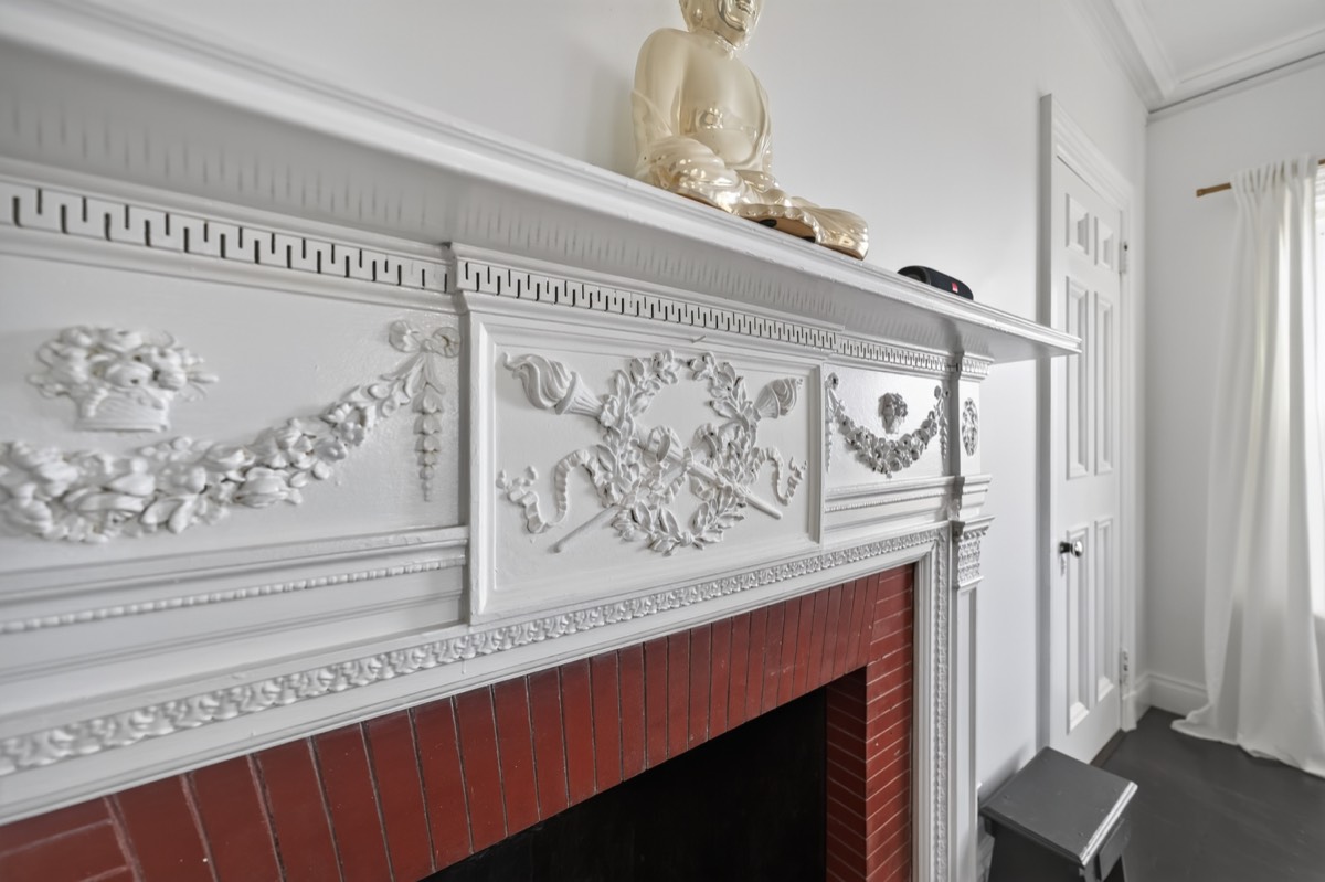 A carved mantel